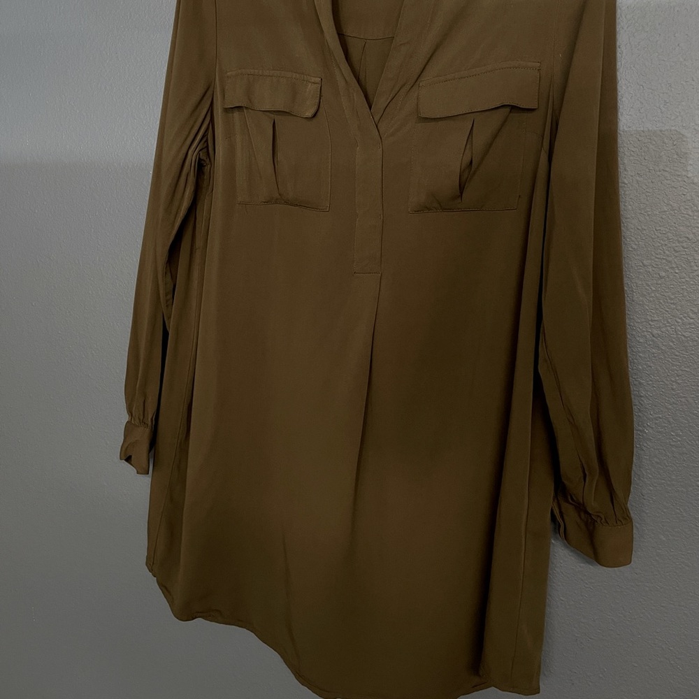 Long Sleeve V Neck Casual Shirt